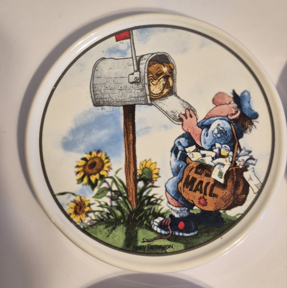 Vintage Gary Patterson Cartoon Dog Coasters Set - Picture 4 of 7